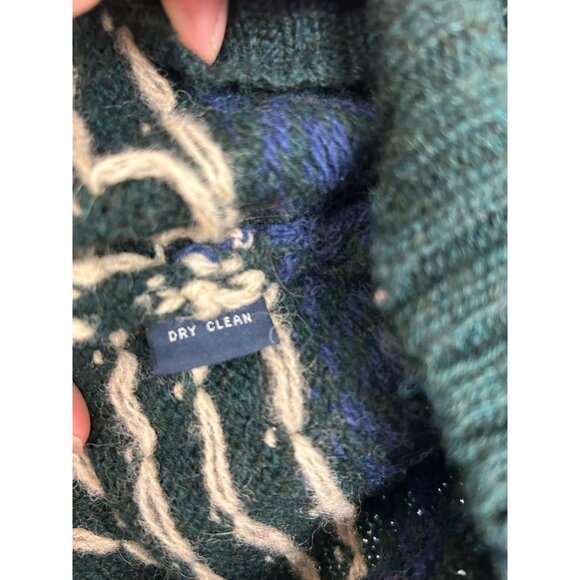 Vintage Polo by Ralph Lauren Men's Large 100% Wool Winter Sweater Green/Cream - Picture 10 of 10